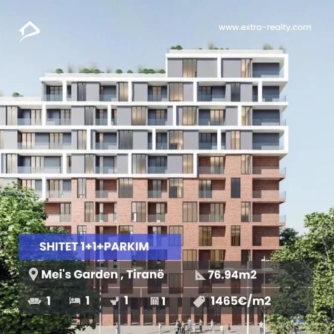 Shitet 1+1 Ish Fusha Aviacionit Meis Garden Residence, Tirane