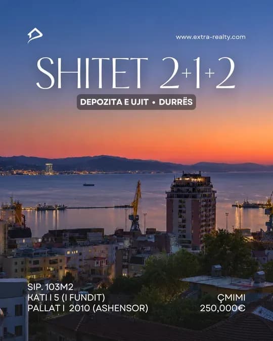 Shitet Apartament 2+1+2, Depo e Ujit, Durres