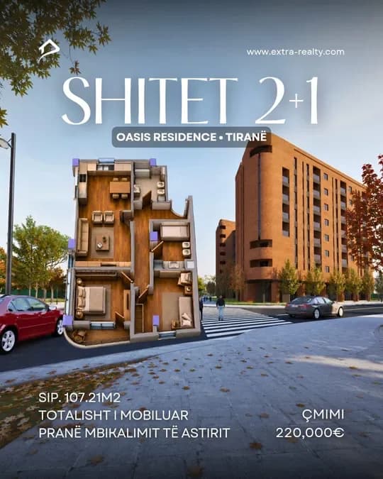 Shitet 2+1 - Oasis Residence , Tiranë