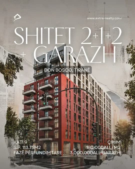 Shitet 2+1+2 + Parkim + Depo, Casa Bosco, Don Bosco, Tiranë