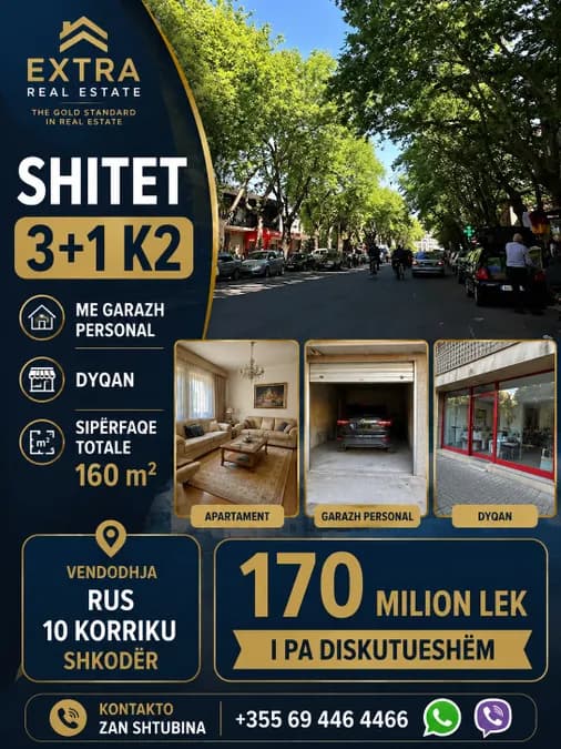 Shitet apartament 3+1 k2 me garazh