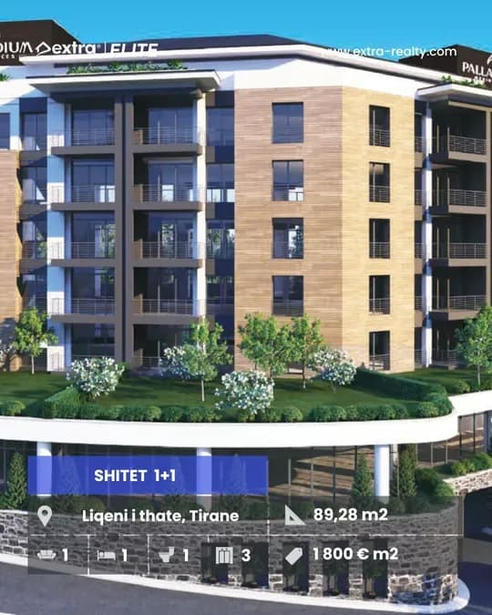 Shitet 1+1 (konvertohet 2+1) Palladium Residences, Liqeni i Thate, Tirane