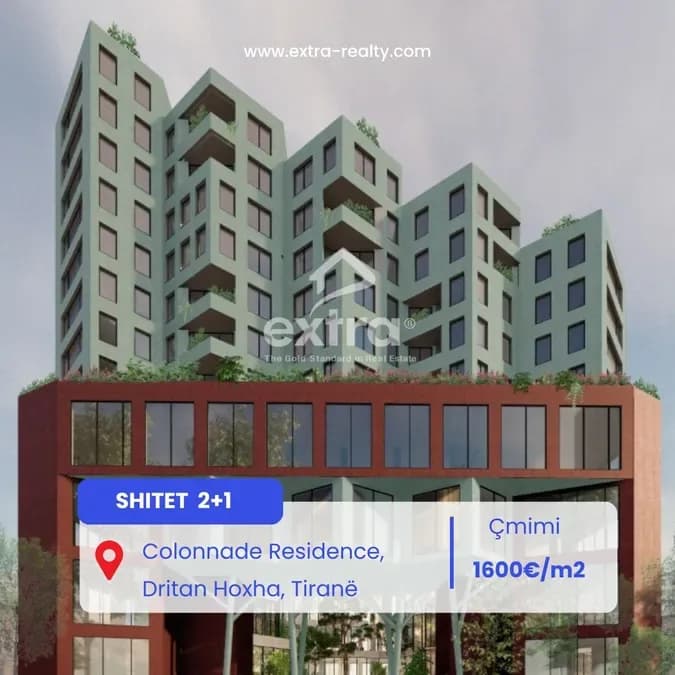 Shitet apartament 2+1 Colonnade Residence, Dritan Hoxha, Tirane
