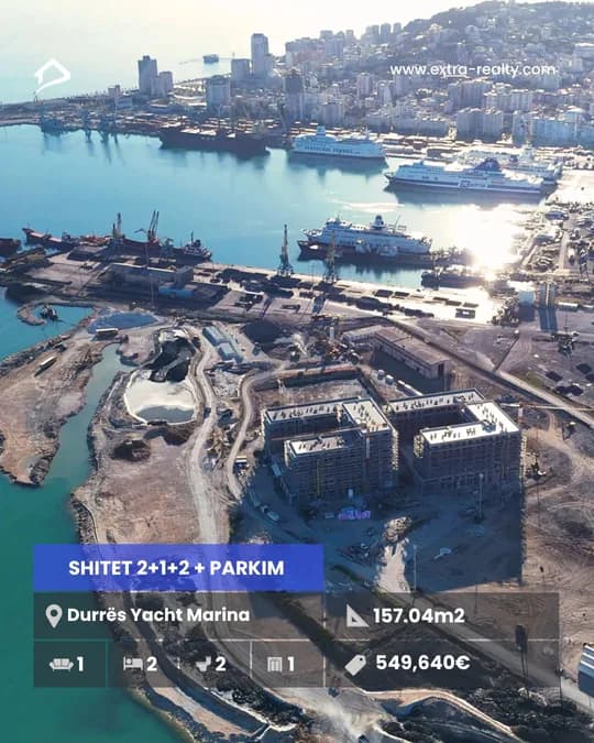 Shitet 2+1+2 + Parkim, Beach Front, Durres Yacht Marina