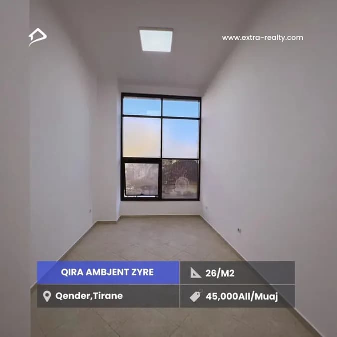 🔥Qira Ambjent zyre🔥 📍Qender,Tiranë 📐 Sipërfaqe 26m2 🏢 Kati 1 🛋 Open space 🚽 tualet * Ideale per zyra,parukeri,estetike * Akses direkt 1
