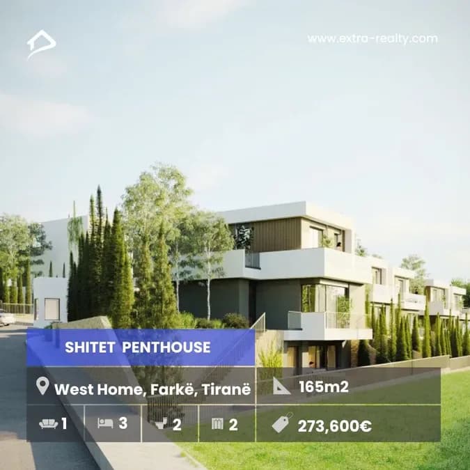 Shitet Penthouse West Home Residence, Farke, Tirane