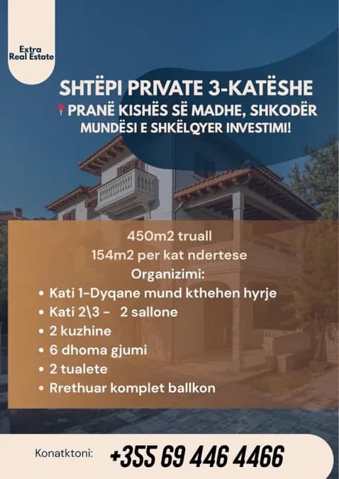 Shitet shtepi private pas katedrales shkoder