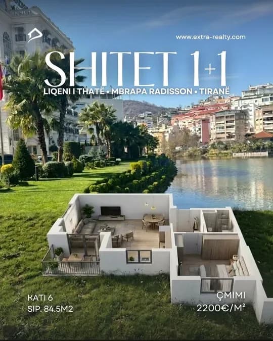 Shitet 1+1 tek Liqeni Thate , mbrapa Radisson