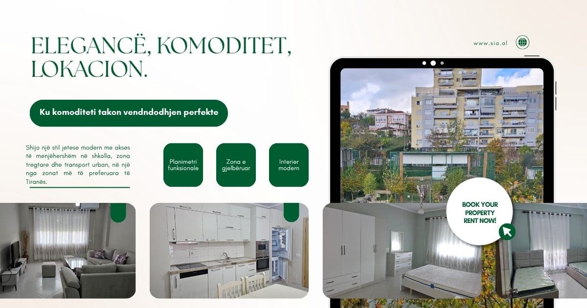 Apartament 2+1 me qira tek Kopshti Zoologjik Tirane