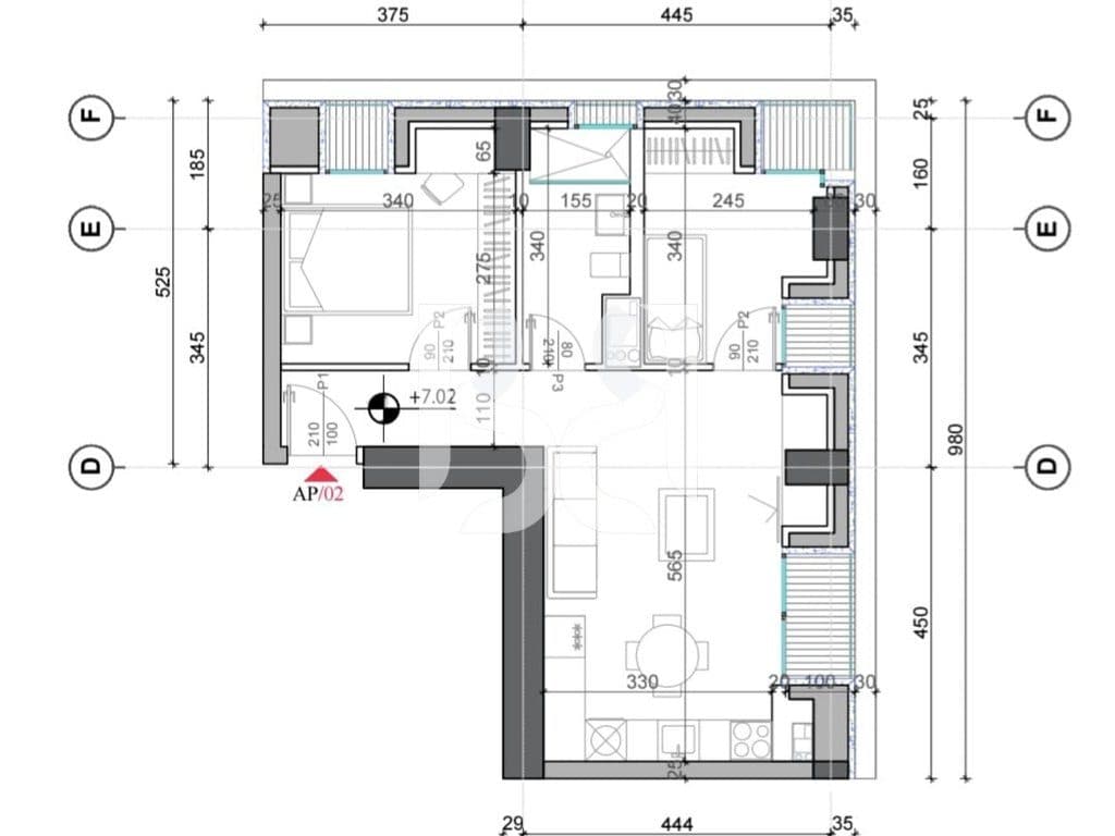 APARTAMENT 1+1 NE SHITJE NE BULEVARDIN E RI, TIRANE