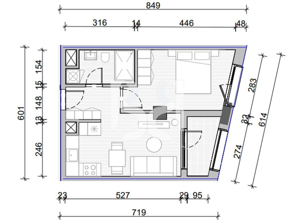 APARTAMENT 1+1 PER SHITJE NE NAYA RESIDENCE(MUND TE BLIHET ME KREDI) 3