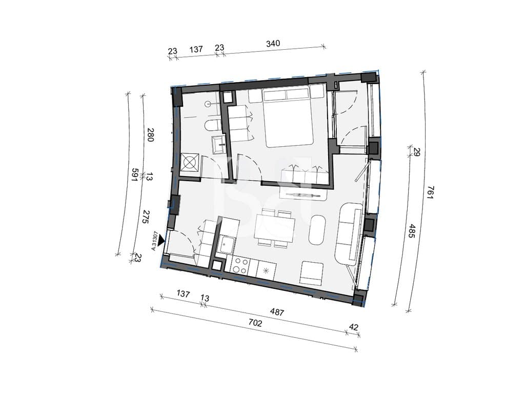 SHITET APARTAMENT 1+1 NE REZIDENCA BALLADA LIQENI I FARKES 3