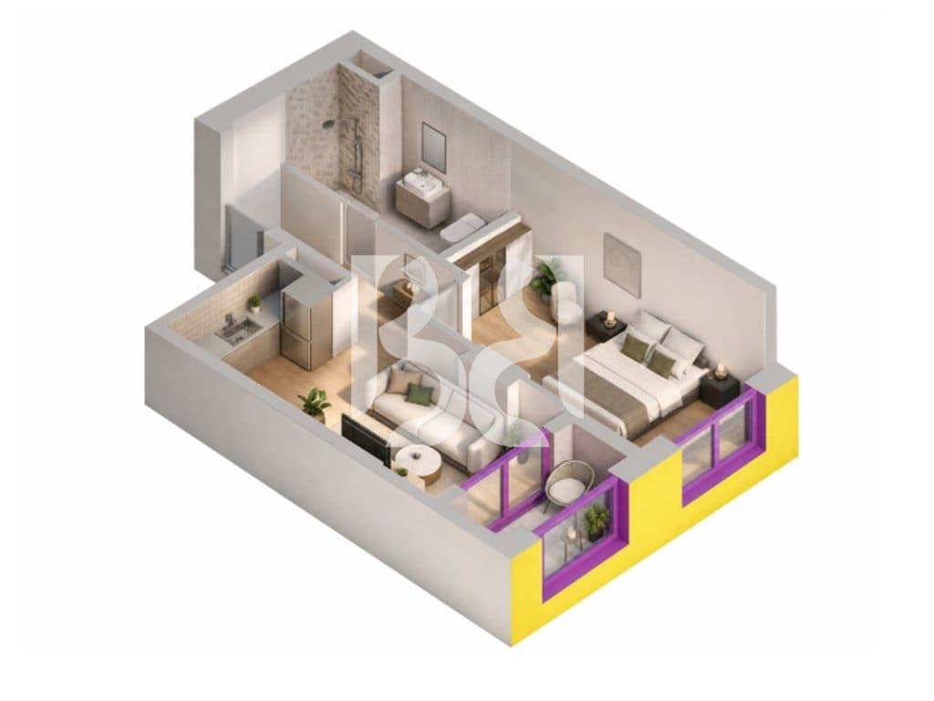 Apartament 1+1 për Shitje në Naya Residence | Në Projekt | 62.2 m² | Tiranë 4