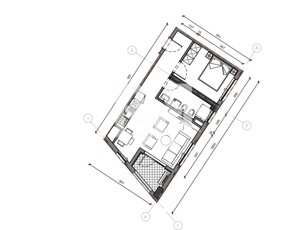 APARTAMENT 1+1 PER SHITJE REZIDENCA KAIMI 2