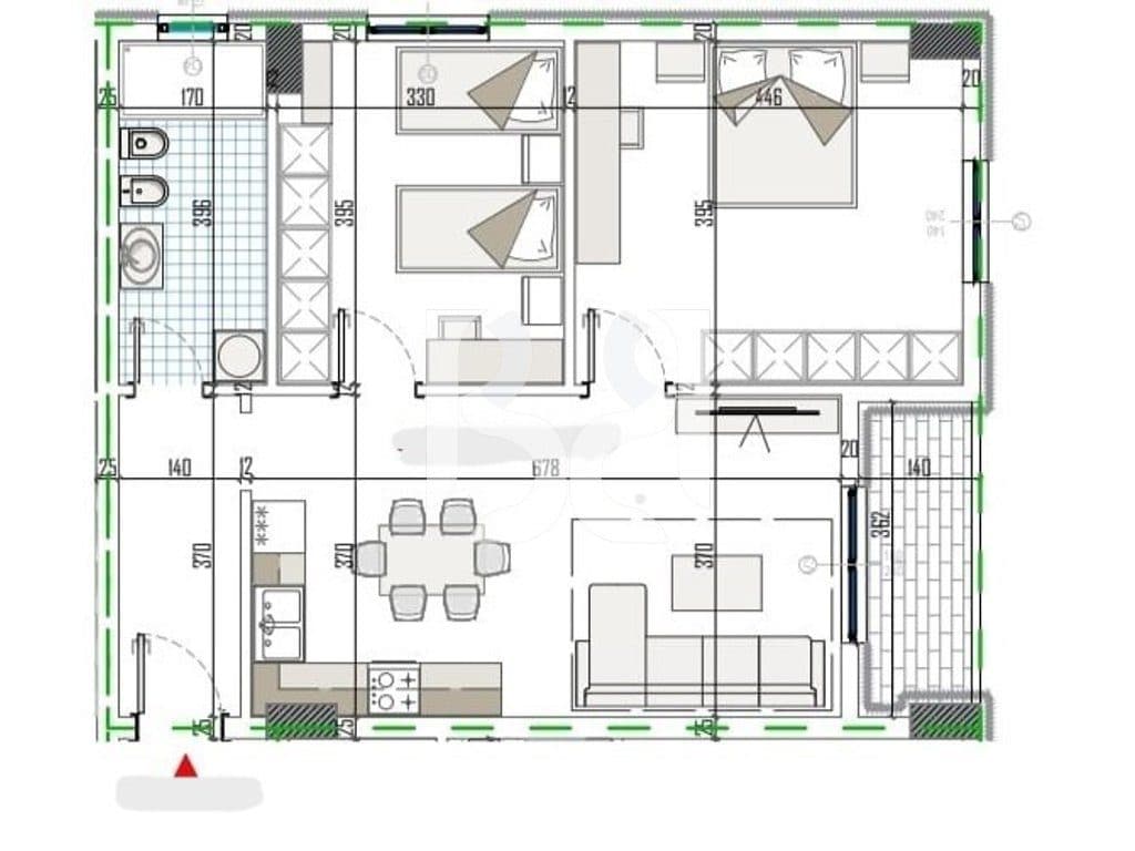 APARTAMENT 2+1+BALLKON NE SHITJE ME KREDI NE PASKUQAN
