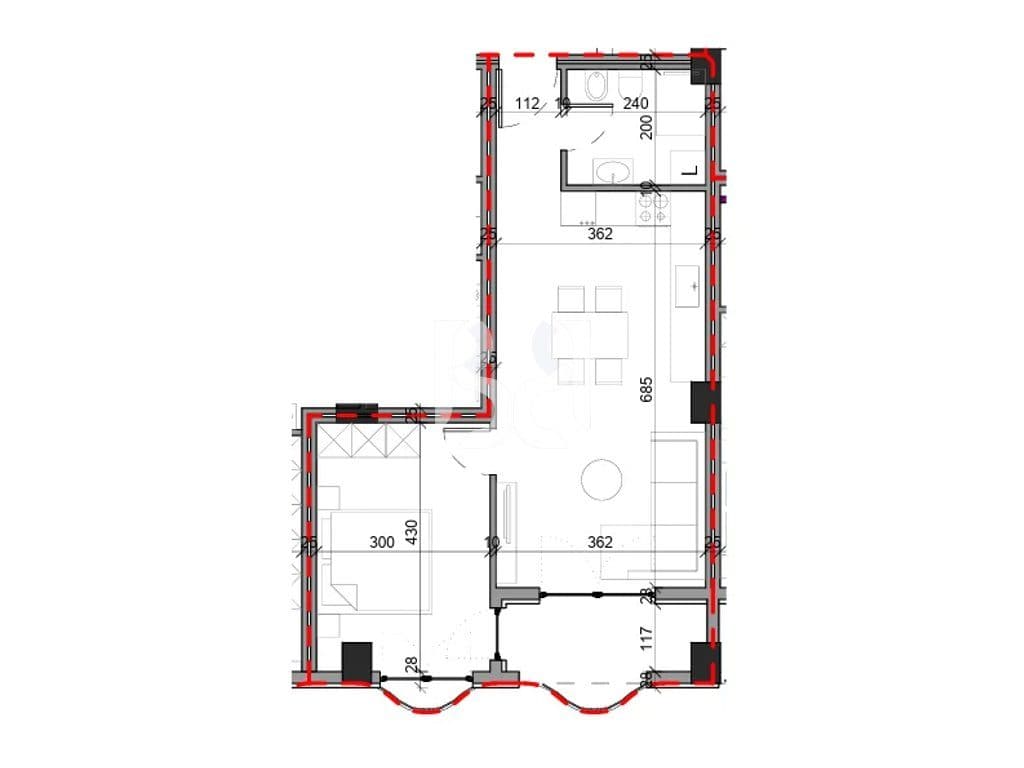 APARTAMENT 1+1 PER SHITJE NE ALUNA COMPLEX