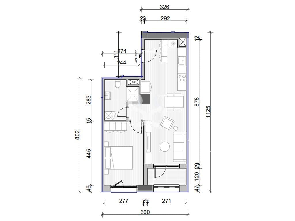 APARTAMENT NE SHITJE 1+1,NAYA RESIDENCE SHKOZE 2