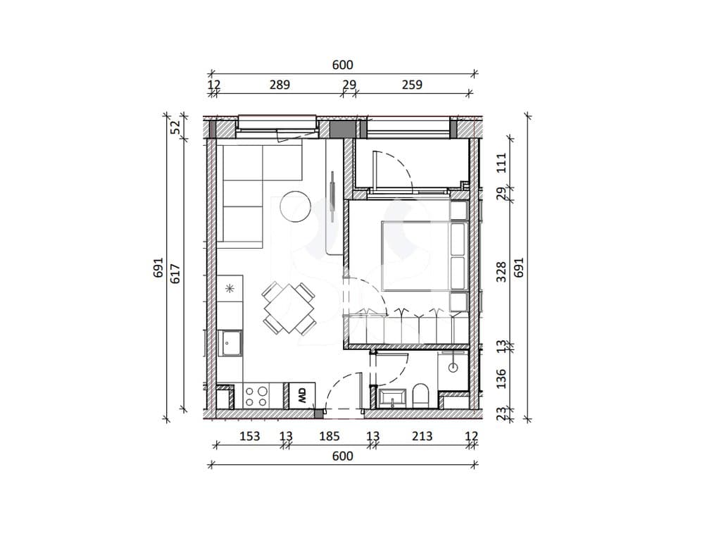 SHITET ME KREDI APARTAMENTI 1+1 REZIDENCA KADIU 3
