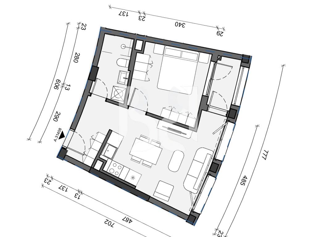 SHITET APARTAMENT 1+1 NE REZIDENCA BALLADA LIQENI I FARKES 3