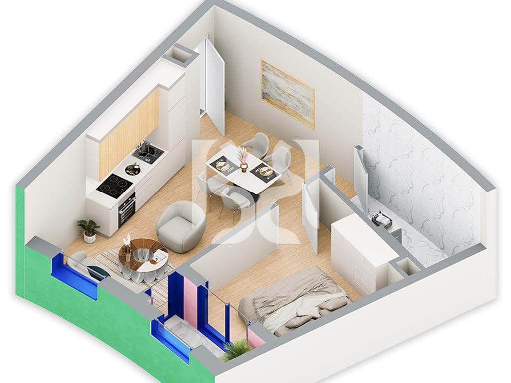SHITET ME KREDI DERI NE 80% APARTAMENT 1+1 NE REZIDENCA BALLADA LIQENI I FARKES 4