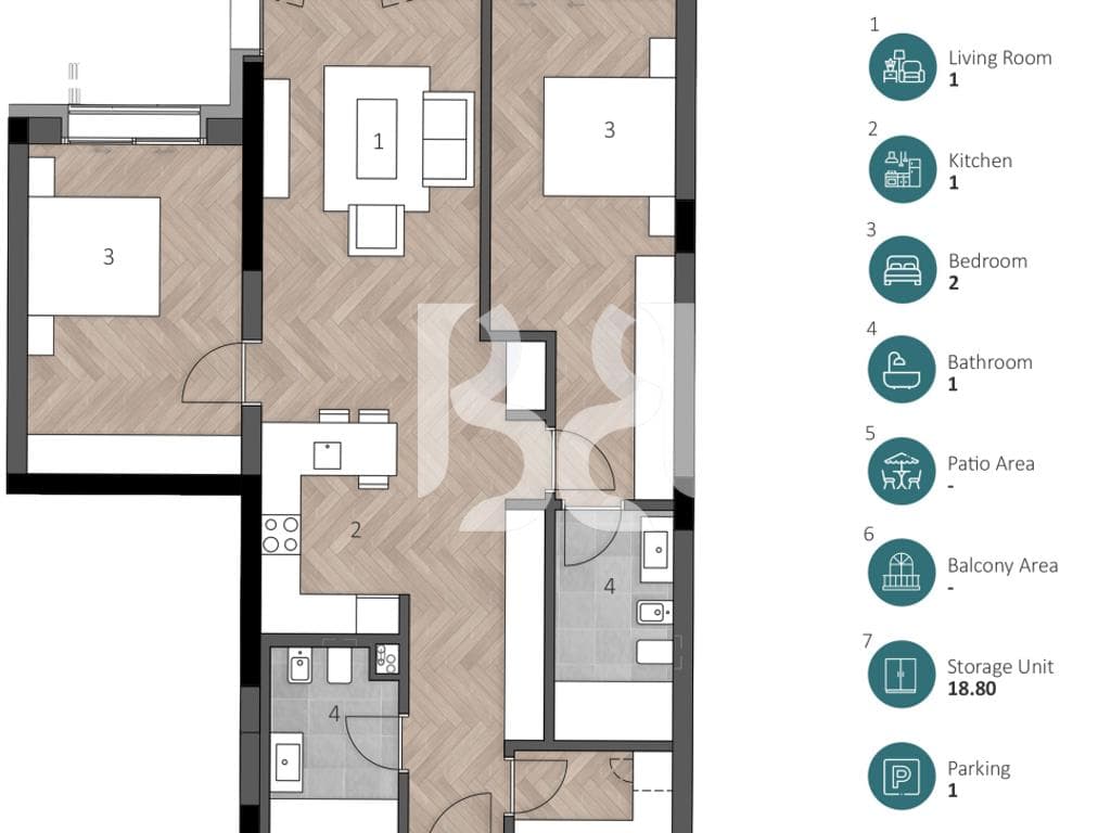 APARTAMENT EKSKLUZIV 2+1 ME DEPO & POST PARKIMI NË GREEN COAST 2 2