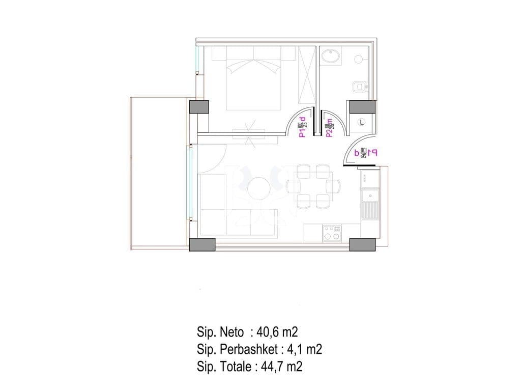 APARTAMENT 1+1 PER SHITJE,PRANE RESIDENCES MAGNET(mund te blihen me kredi) 2