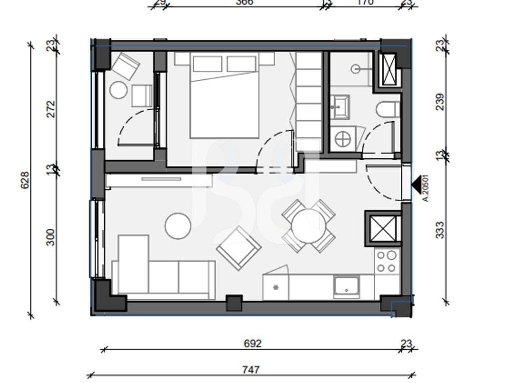 APARTAMENT 1+1 PER SHITJE NE PASKONE RESIDENCE 4
