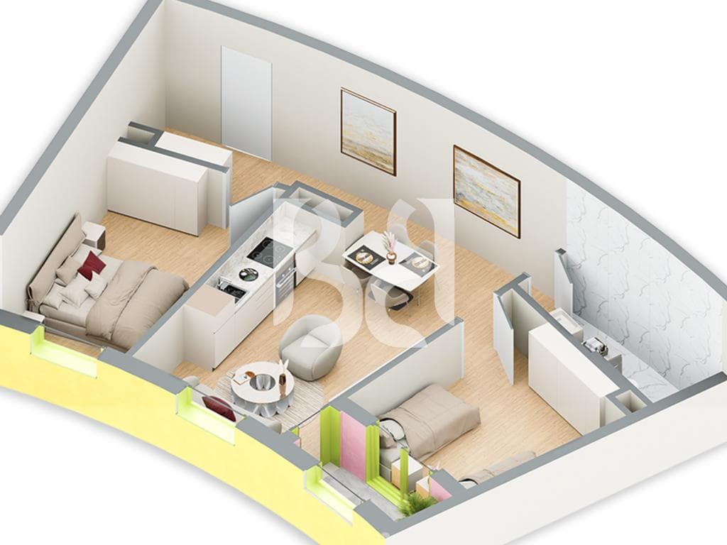 SHITET APARTAMENT 2+1 NE REZIDENCA BALLADA LIQENI I FARKES 2