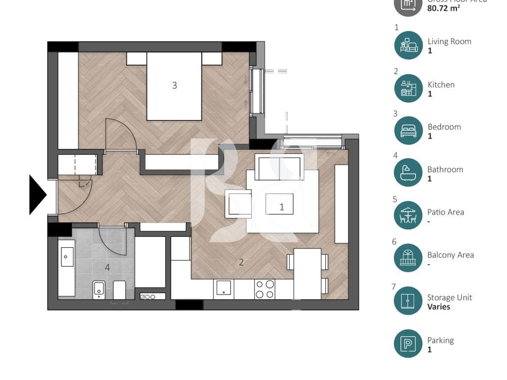APARTAMENT EKSKLUZIV 1+1 ME POST PARKIMI NË GREEN COAST 2 2