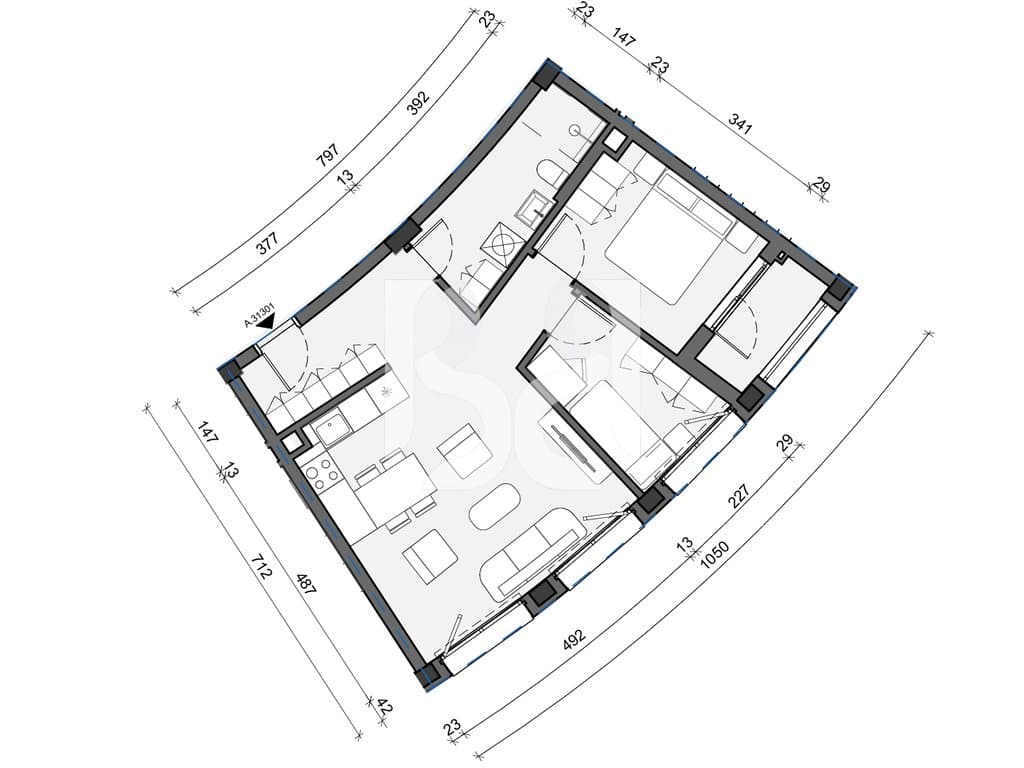SHITET APARTAMENT 2+1 NE REZIDENCA BALLADA LIQENI I FARKES 3
