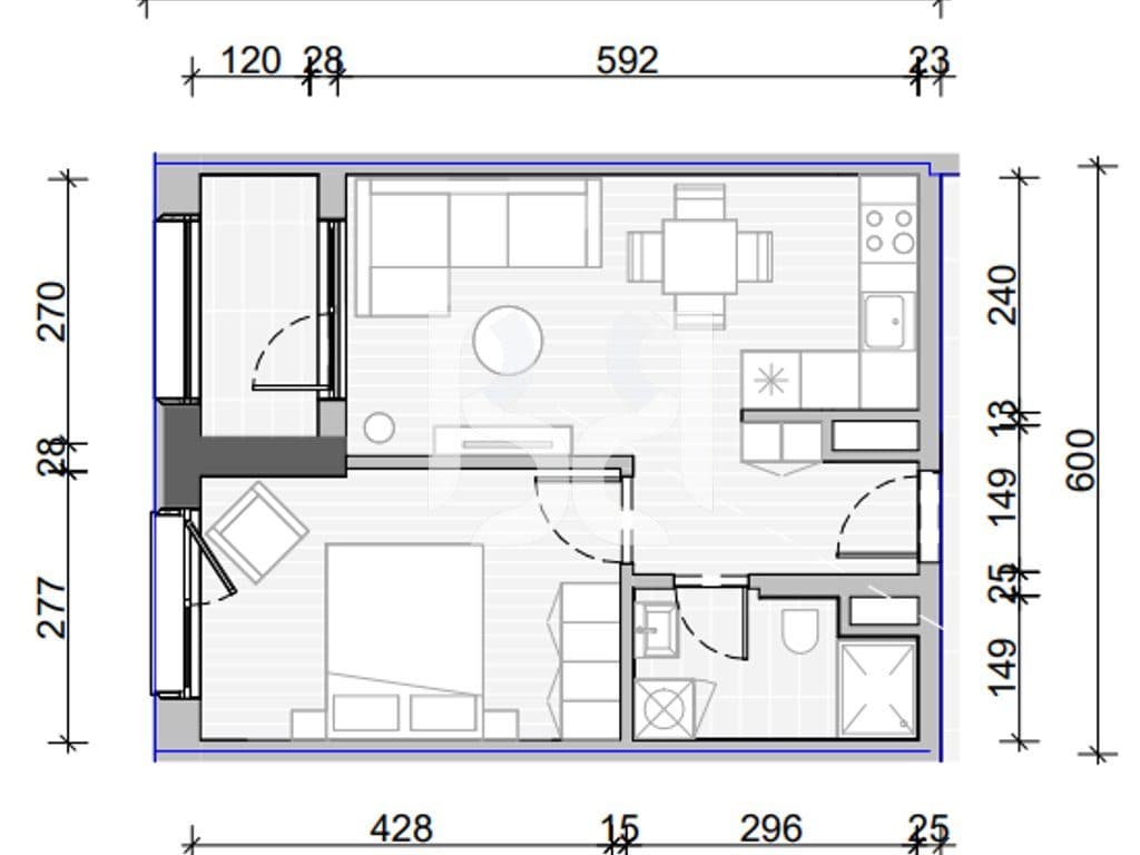 APARTAMENT 1+1 PER SHITJE NE NAYA RESIDENCE 3