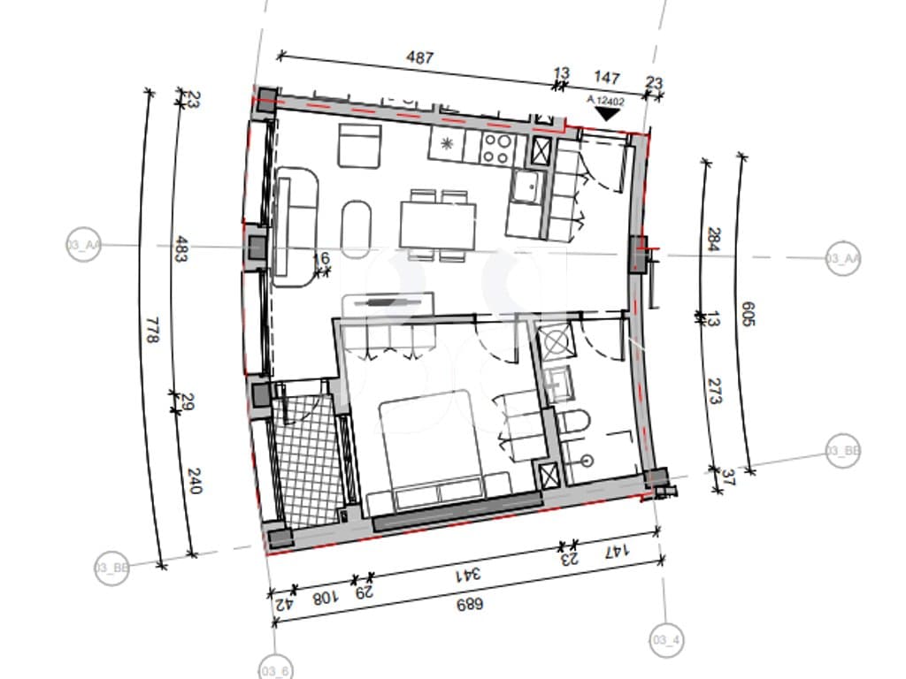 SHITET ME KREDI DERI NE 80% APARTAMENT 1+1 TEK REZIDENCA BALLADA LIQENI I FARKES, TIRANE 3