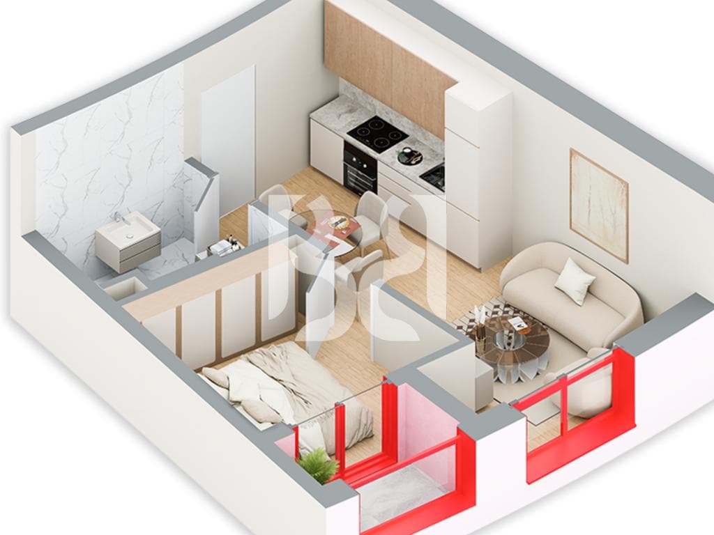SHITET APARTAMENT 1+1 NE REZIDENCA BALLADA LIQENI I FARKES 3