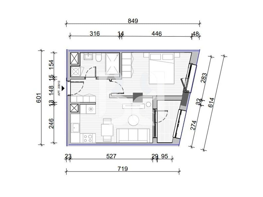 Apartament 1+1 për Shitje në Naya Residence | 54.4 m² | Në Projekt 4