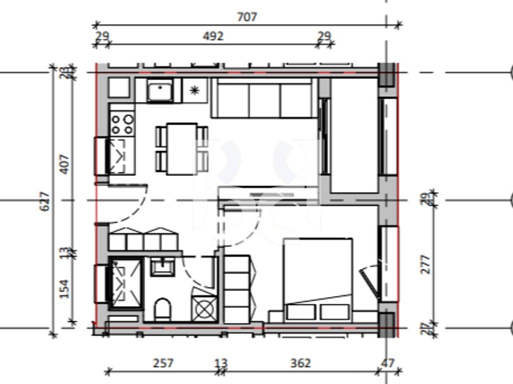 Apartament 1+1 në shitje në Nokia Residence Rezidencë e re nga Kontakt Ali Demi Tiranë me kredi deri ne 80% 2