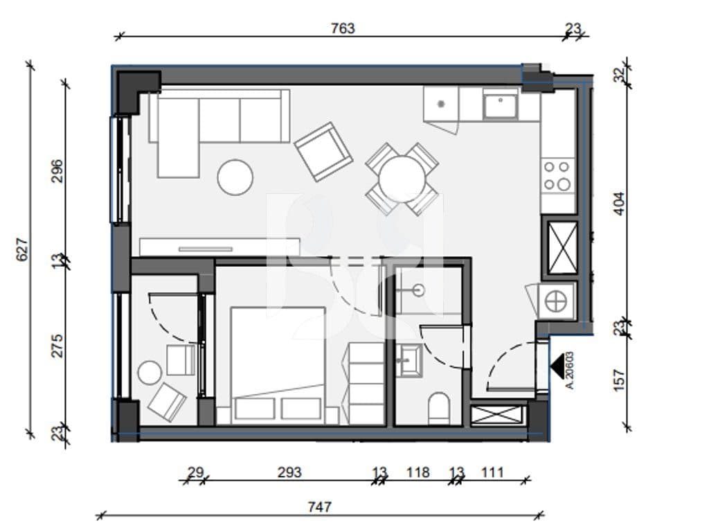 APARTAMENT 1+1 PER SHITJE NE PASKONE RESIDENCE(MUND TE BLIHET ME KREDI) 3