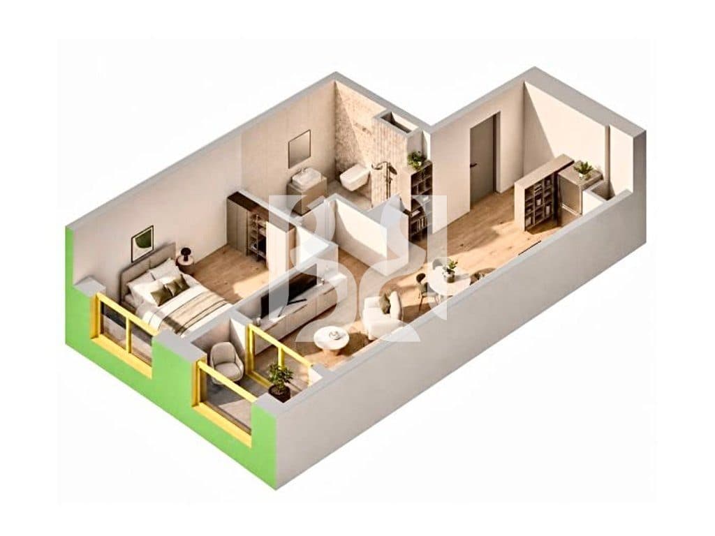Shitet Apartament 1+1 në Naya Residence | 68.9 m² | Kati 9 | Orientim Jug | Në Projekt \ 3