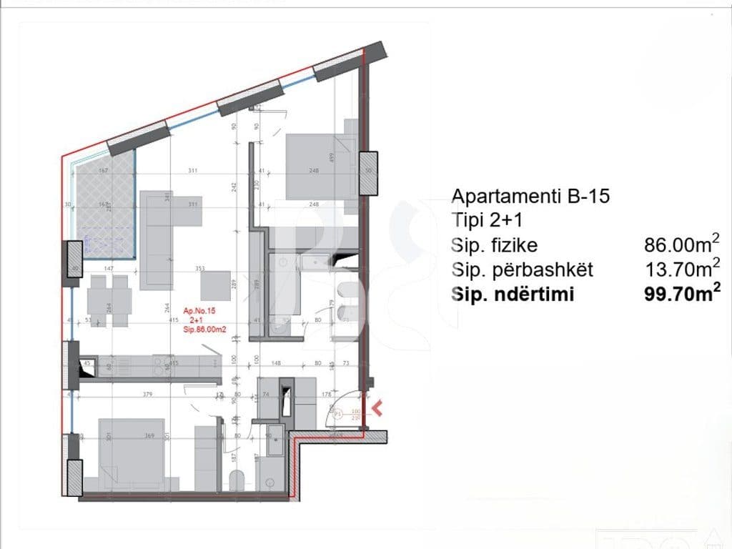 APARTAMENT 2+1+2 PER SHITJE TE FARMACIA 10, RRUGA E DIBRES 2