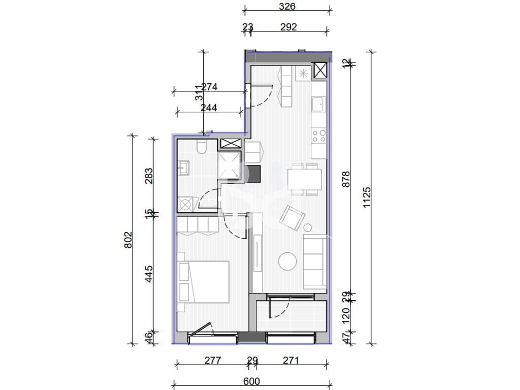 APARTAMENT 1+1 PER SHITJE NE NAYA RESIDENCE 4