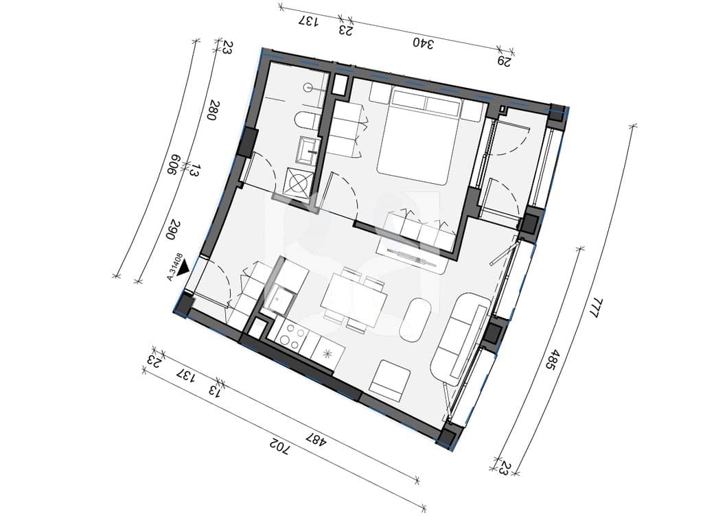 SHITET APARTAMENT 1+1 REZIDENCA BALLADA LIQENI I FARKES 3