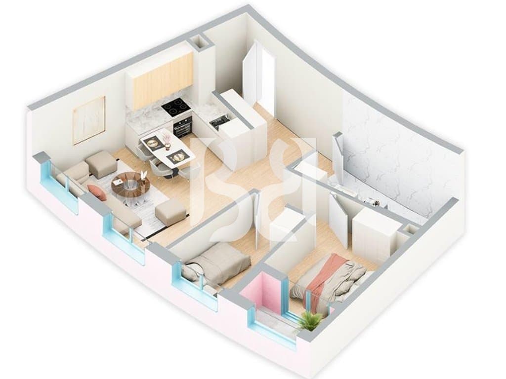 SHITET ME KREDI DERI NE 80% APARTAMENT 2+1 TEK REZIDENCA BALLADA LIQENI I FARKES, TIRANE 125000€ 4