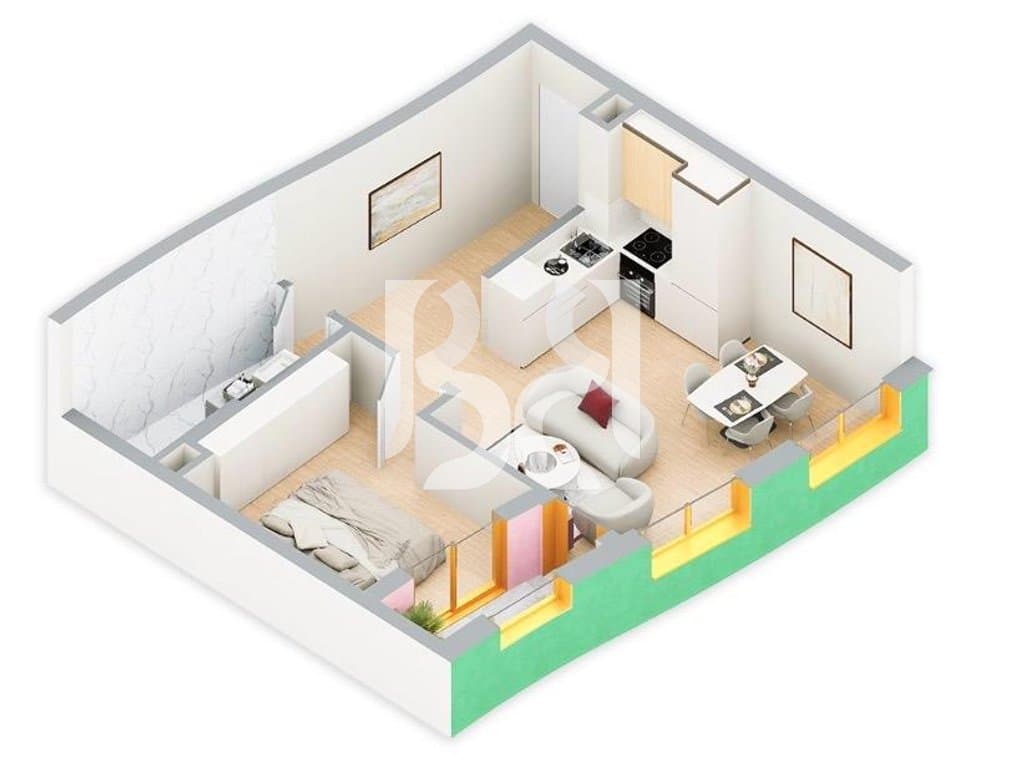 SHITET ME KREDI DERI NE 80% APARTAMENT 1+1 TEK REZIDENCA BALLADA LIQENI I FARKES TIRANE 126000€ 4