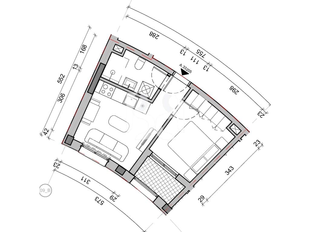 SHITET APARTAMENT 1+1 NE REZIDENCA BALLADA LIQENI I FARKES 3