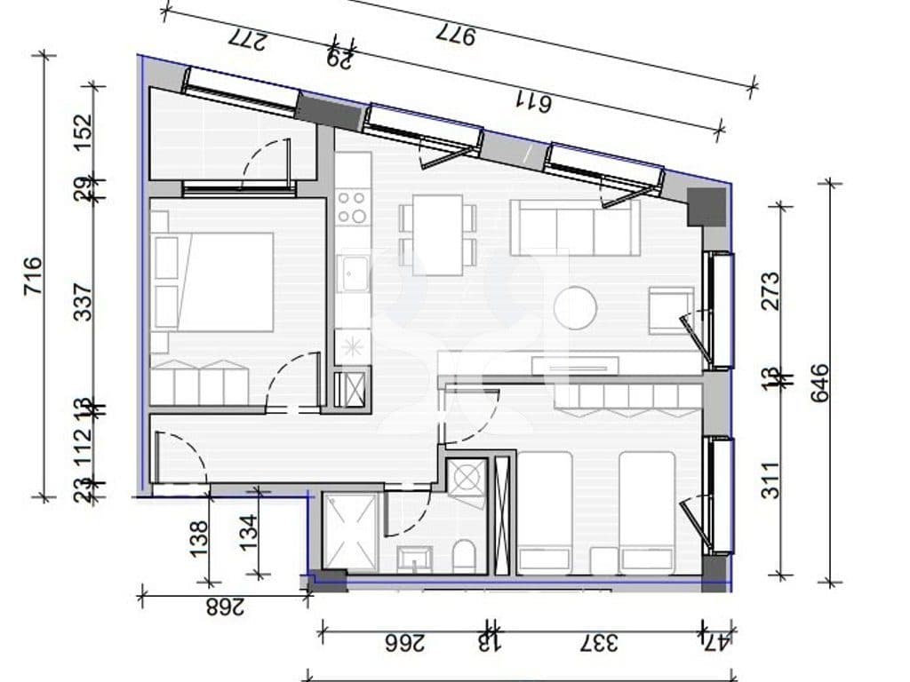 Shitet Apartament 2+1 në Naya Residence | 79.4 m² | Kati 9 | Orientim Jug-Lindje 4