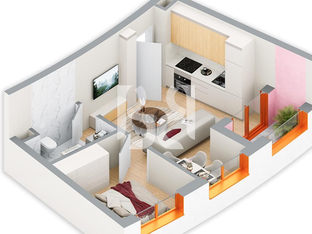 SHITET APARTAMENT 1+1 NE REZIDENCA BALLADA LIQENI I FARKES 2