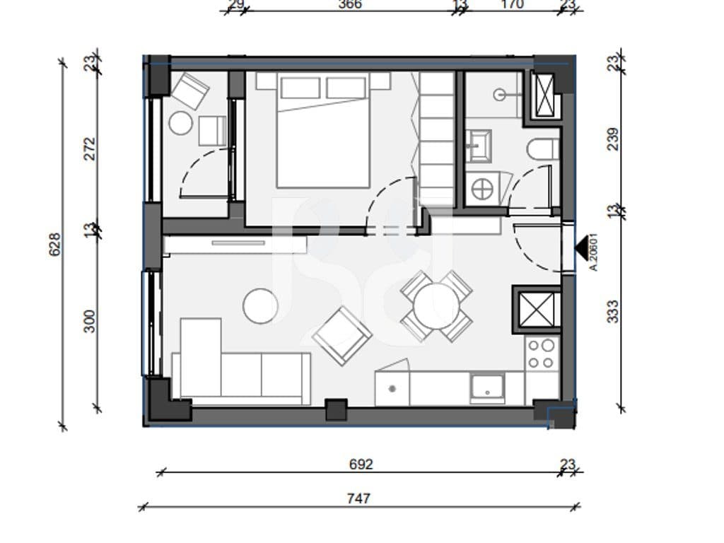 APARTAMENT 1+1 PER SHITJE NE PASKONE RESIDENCE 3
