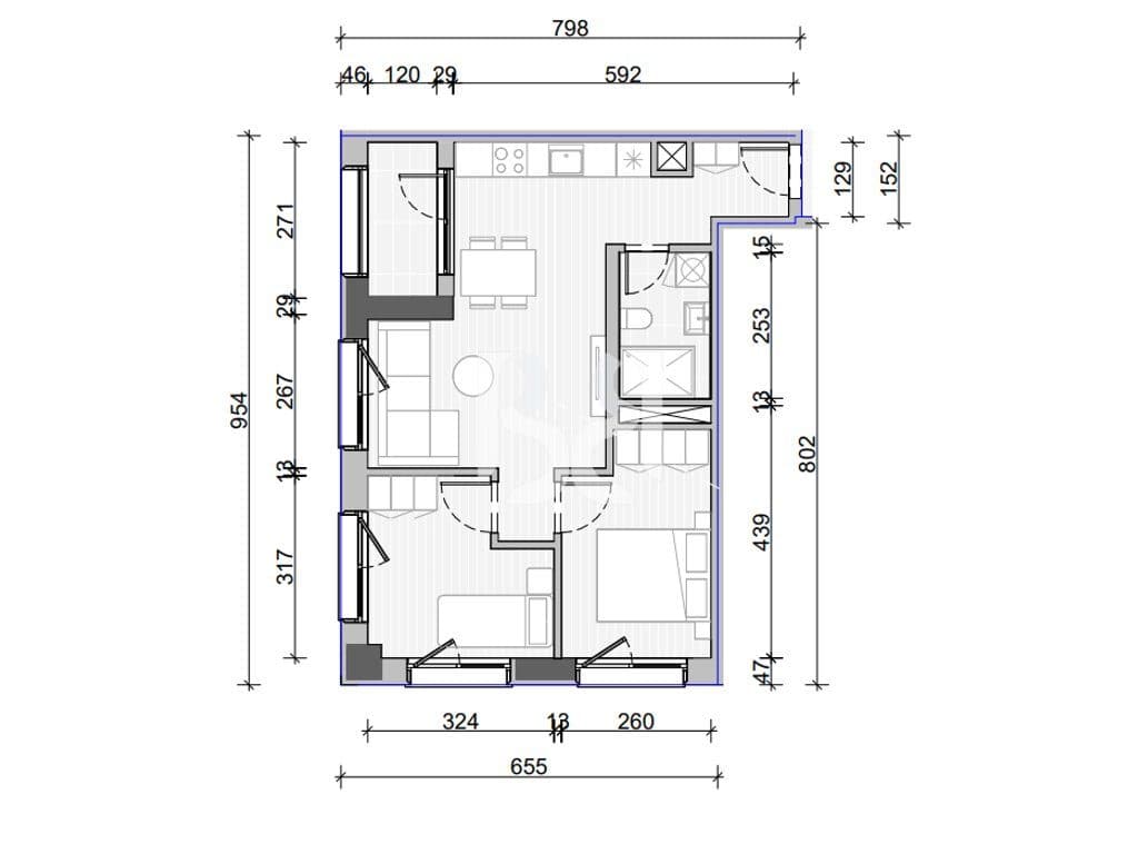 APARTAMENT 1+1 PER SHITJE NE NAYA RESIDENCE 3