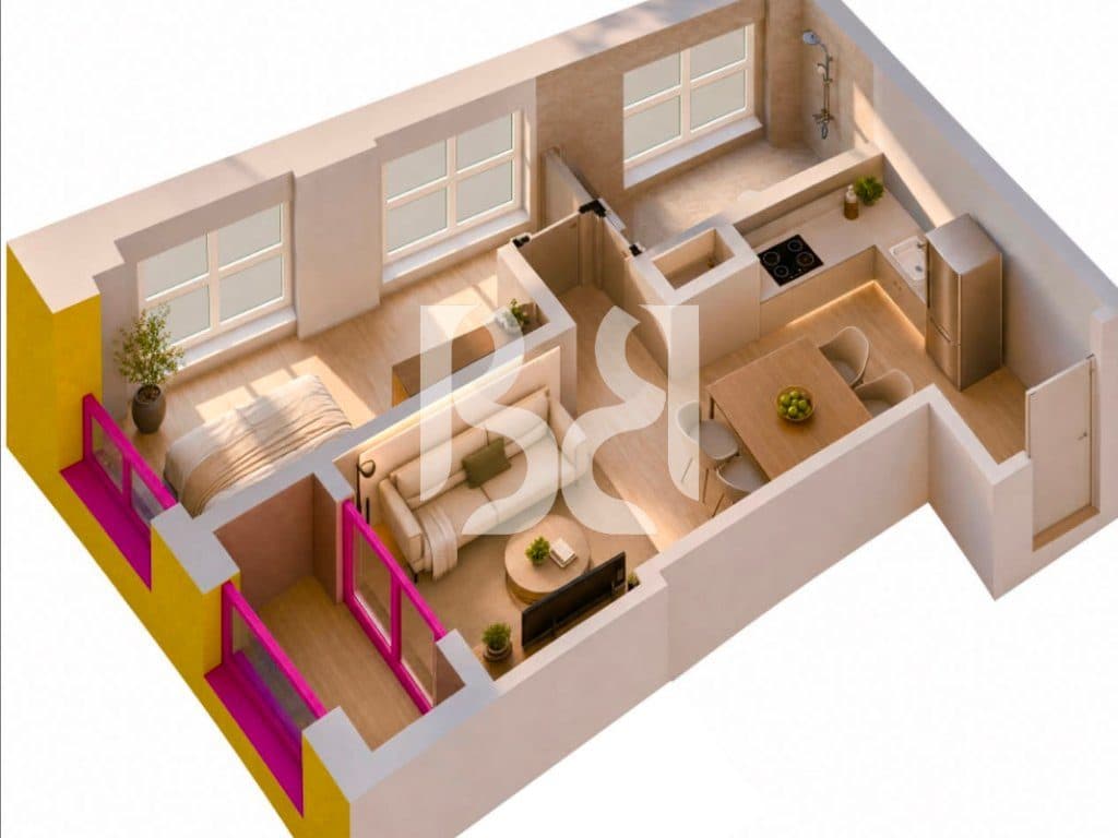 Apartament 1+1 për Shitje në Projekt në Tiranë | 69.2 m² | Kati 17 4