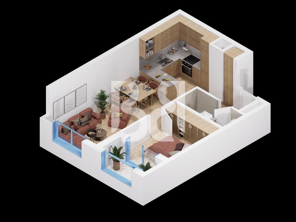 APARTAMENT 1+1 PER SHITJE NE PASKONE RESIDENCE(MUND TE BLIHET ME KREDI) 2