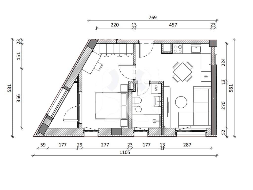 SHITET ME KREDI APARTAMENT 1+1 REZIDENCA KADIU 3